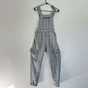 New Look Black and White Plaid Overalls - S